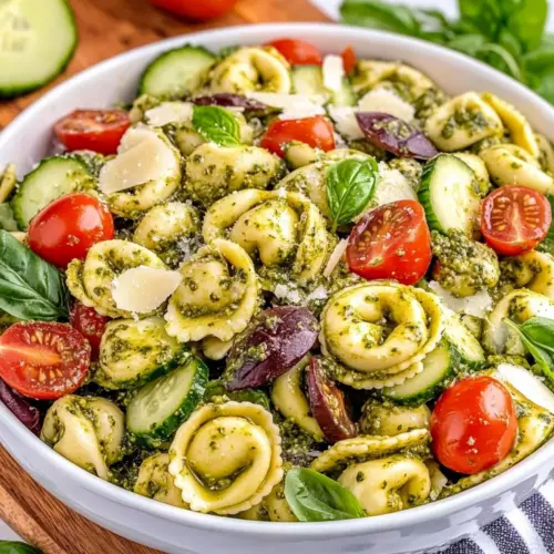 Cold Tortellini Pesto Salad