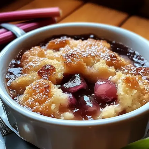 Baked Sticky Rhubarb Pudding