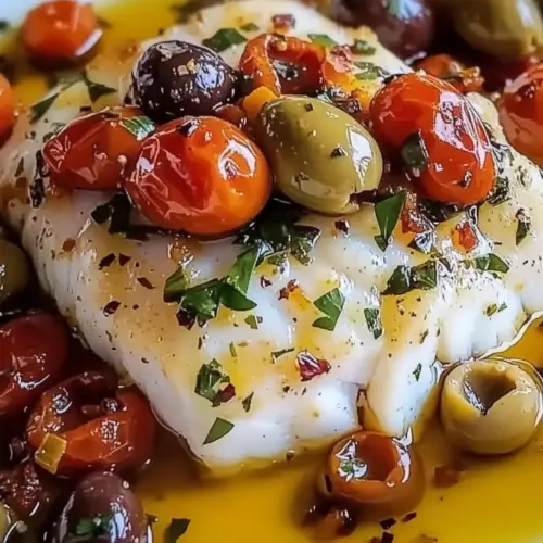 Mediterranean Baked Cod with Olives