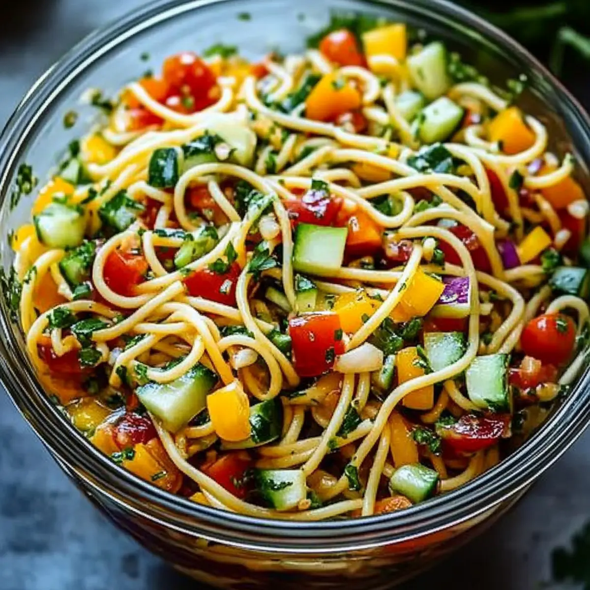 Quick Spaghetti Salad With Italian Dressing