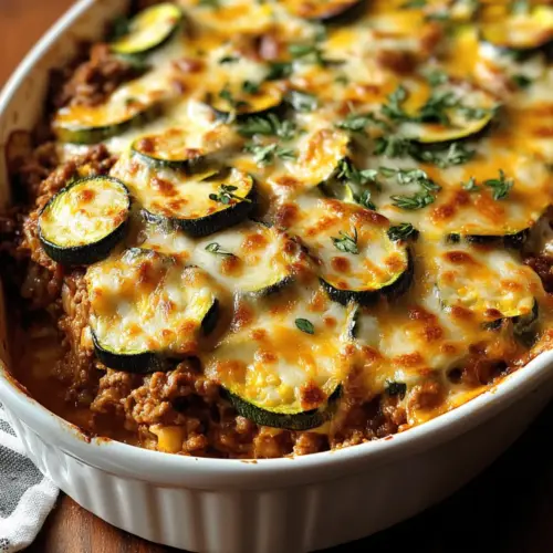 Savory Ground Turkey Zucchini Casserole