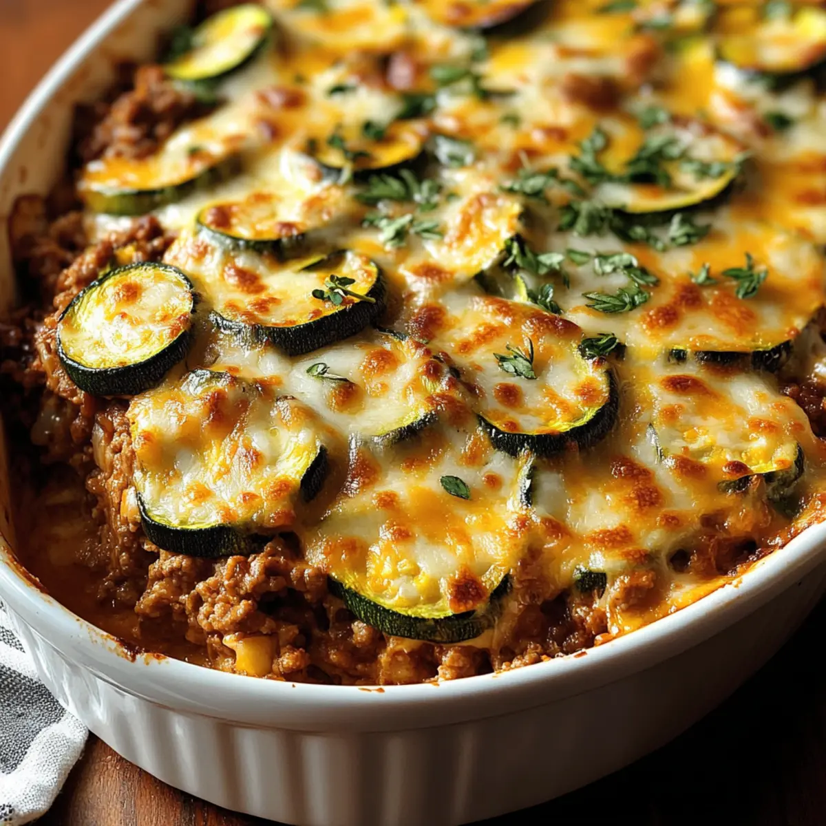 Savory Ground Turkey Zucchini Casserole