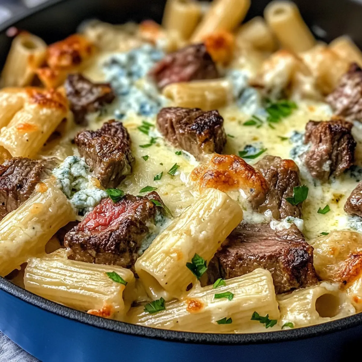 Steak & Blue Cheese Rigatoni Bake