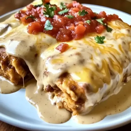 Cheesy Chicken Enchiladas with Creamy Sauce