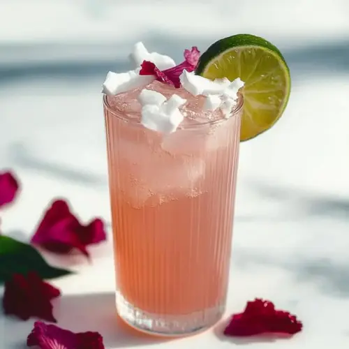 Coconut Hibiscus Breeze Mocktail,