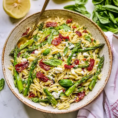 Asparagus Orzo Salad with Lemon Vinaigrette
