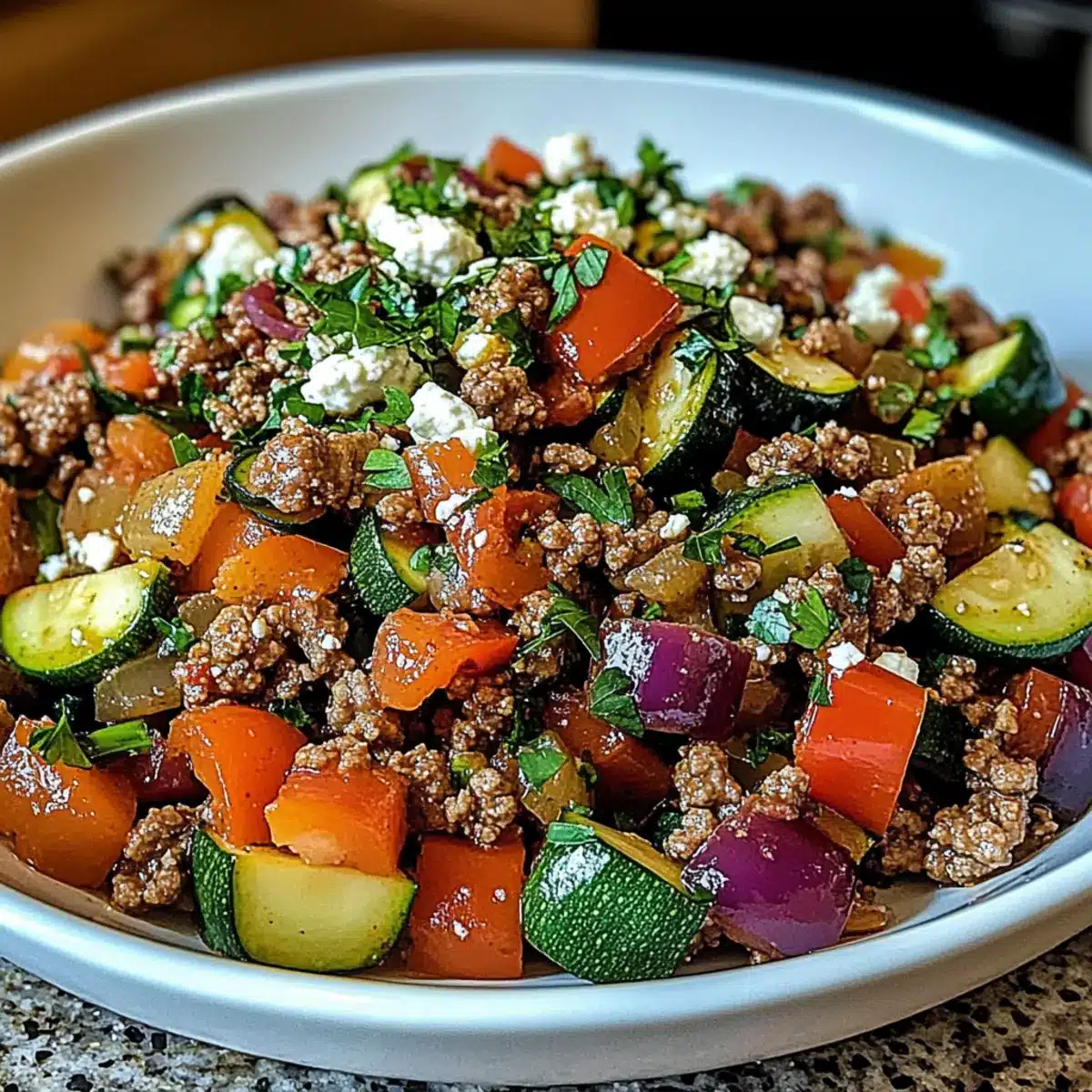 Mediterranean Ground Beef Stir-Fry