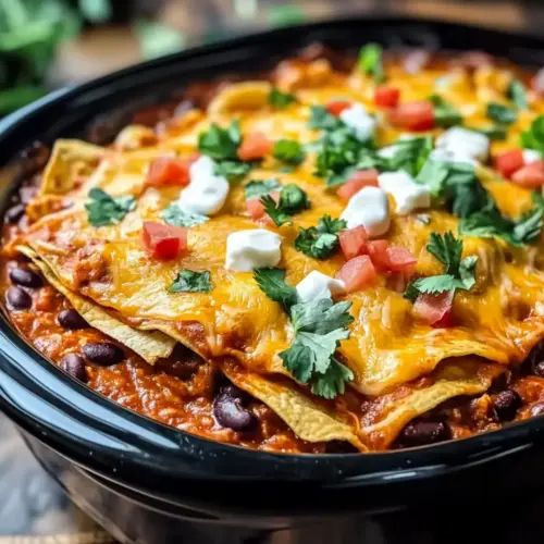 Crockpot Chicken Enchilada Casserole