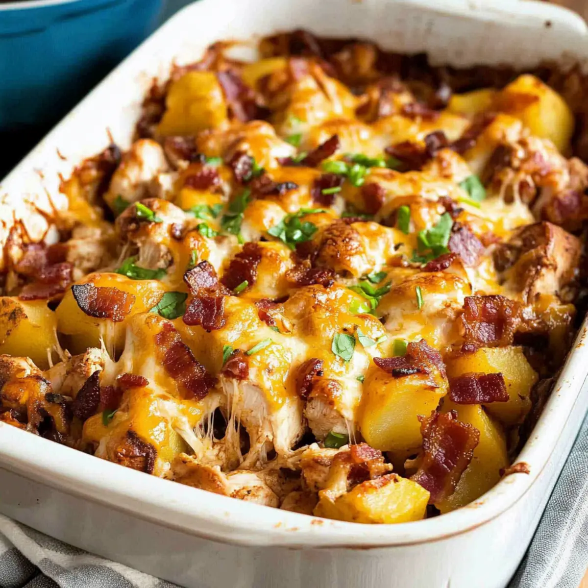 Loaded chicken and potato casserole