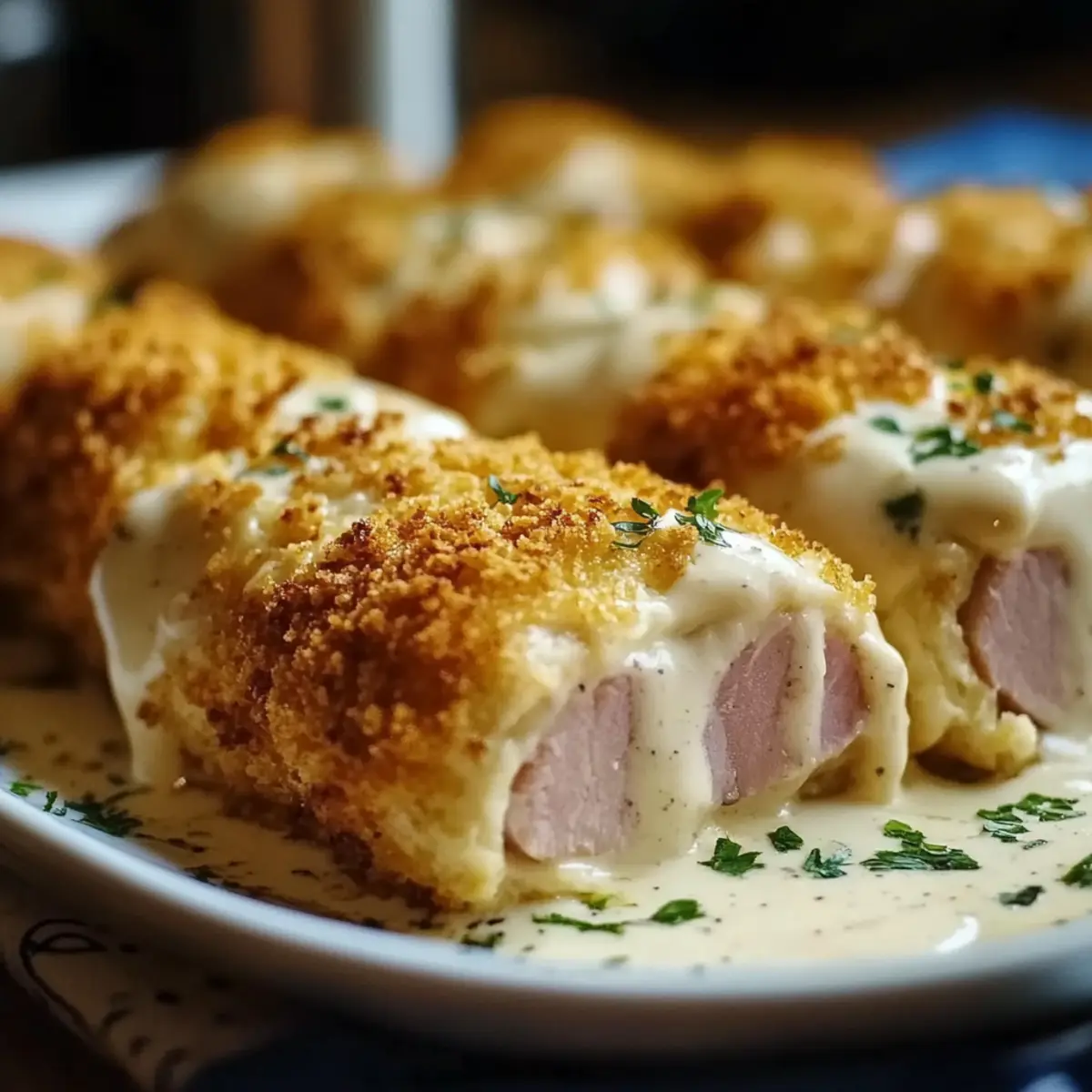 Creamy Chicken Cordon Bleu Rolls