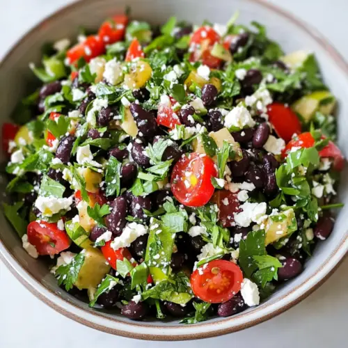 Mediterranean Black Bean Salad With Herbs & Feta