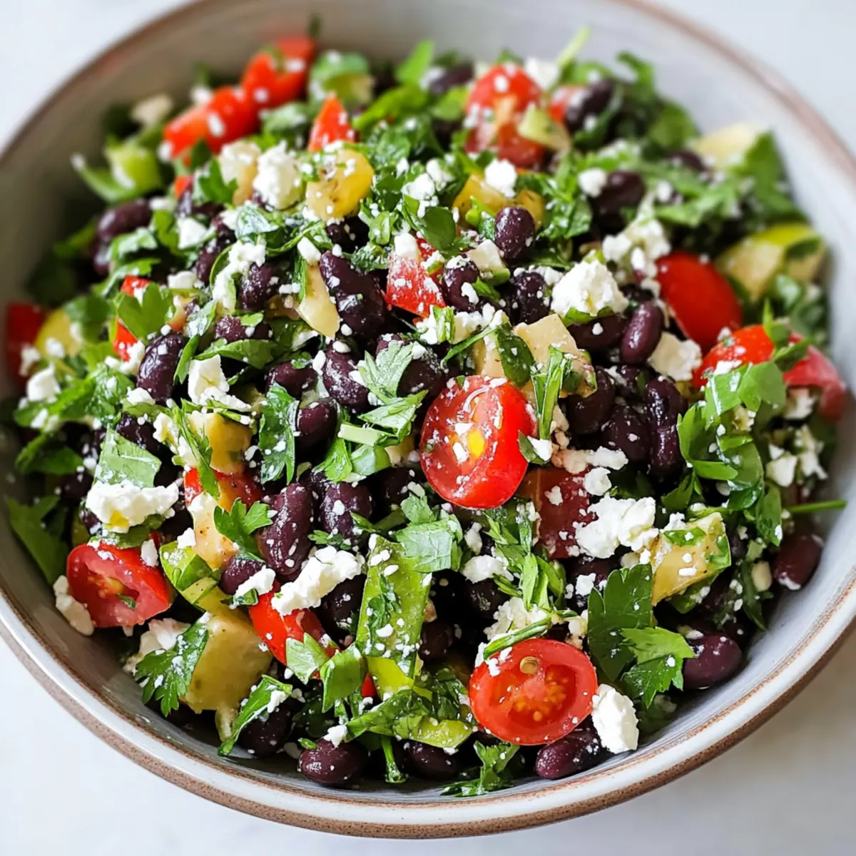 Mediterranean Black Bean Salad With Herbs & Feta