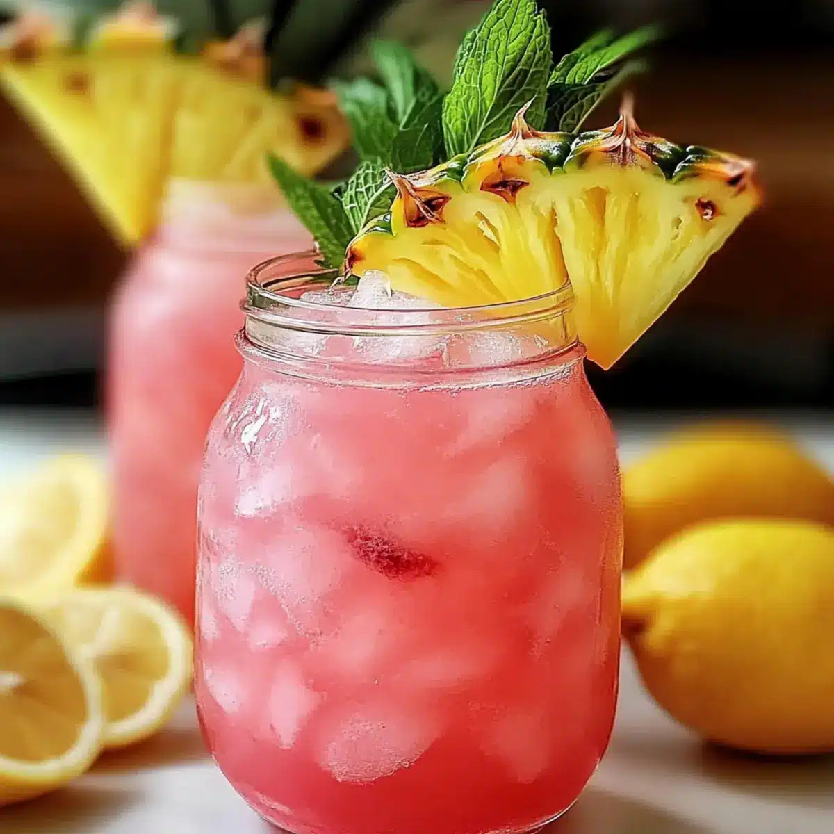 Pineapple Pink Lemonade Drink