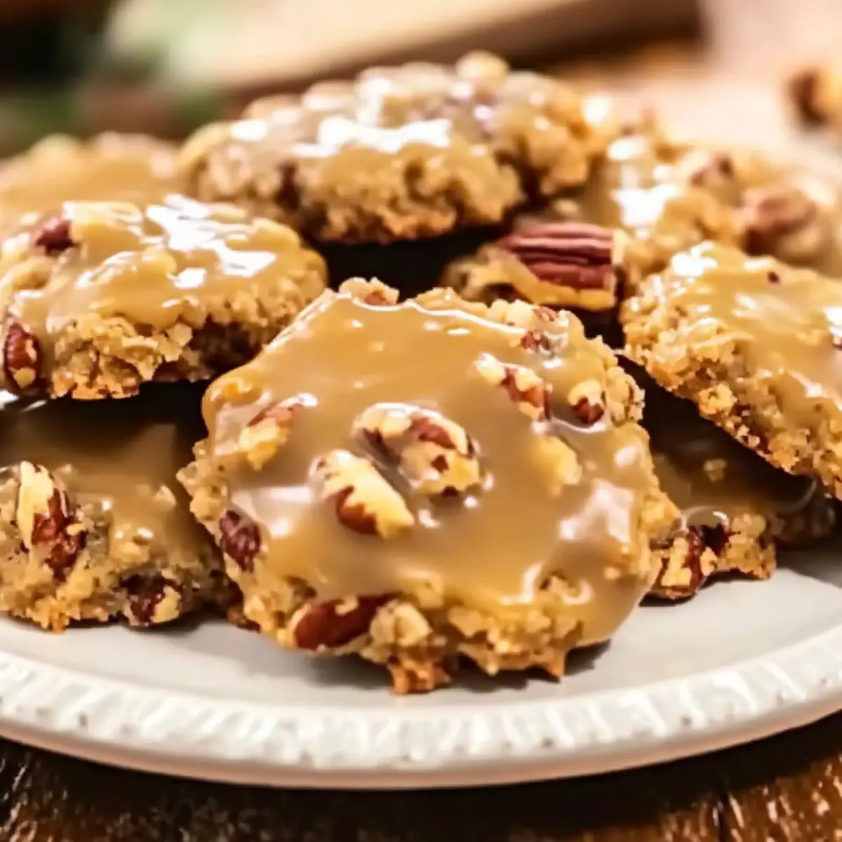 No-Bake Coconut Pecan Praline Cookies
