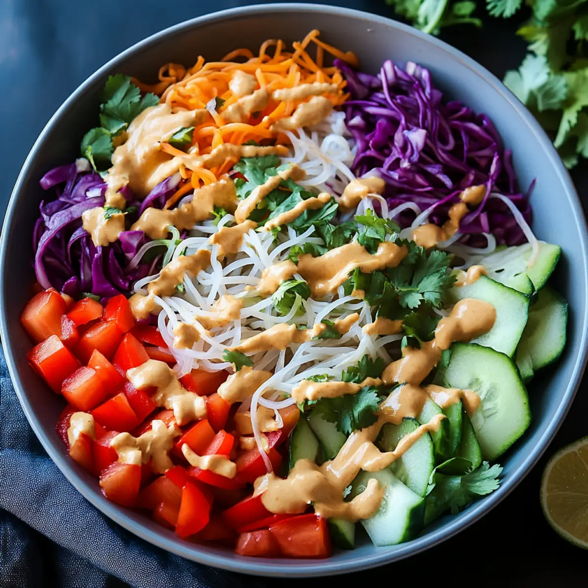 Spring Roll Salad with Peanut Sauce