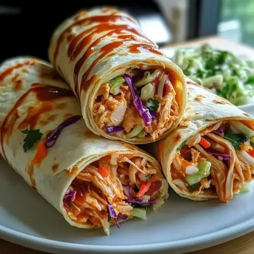 BBQ Chicken Coleslaw Wraps