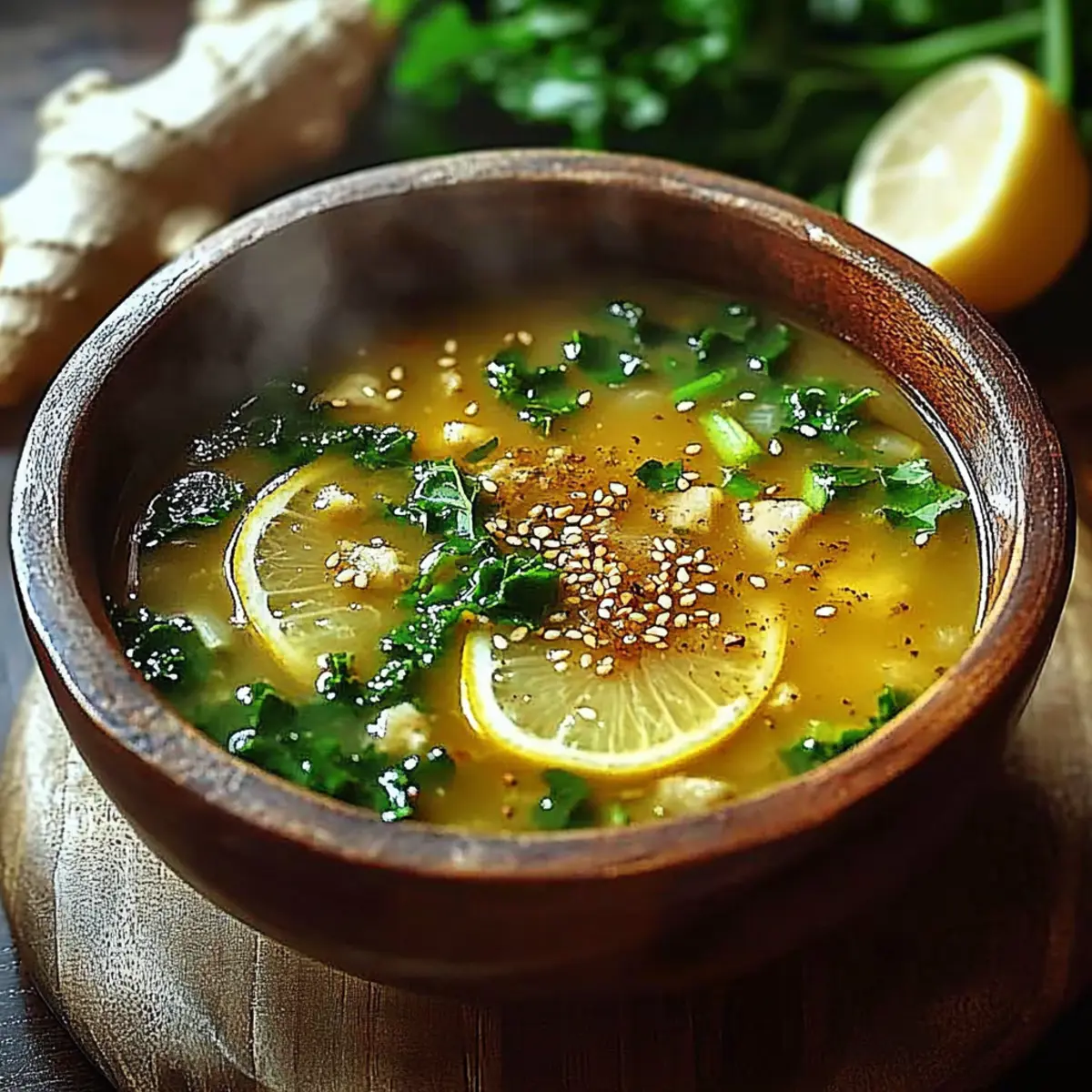 Miso Ginger Lemon Soup