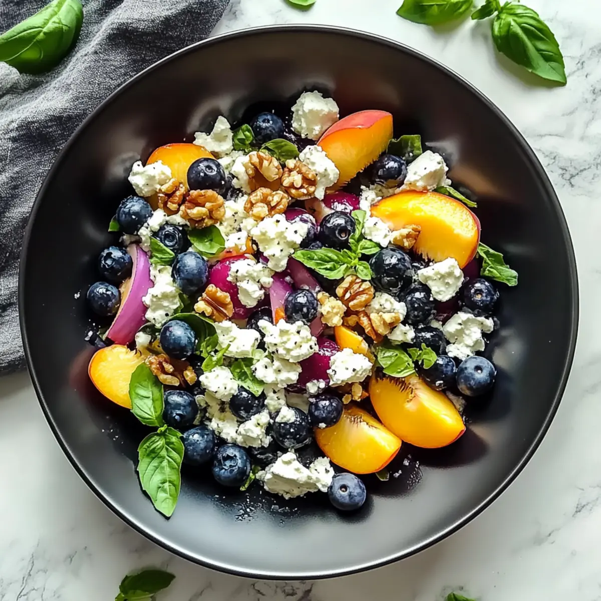 Blueberry Peach Feta Salad