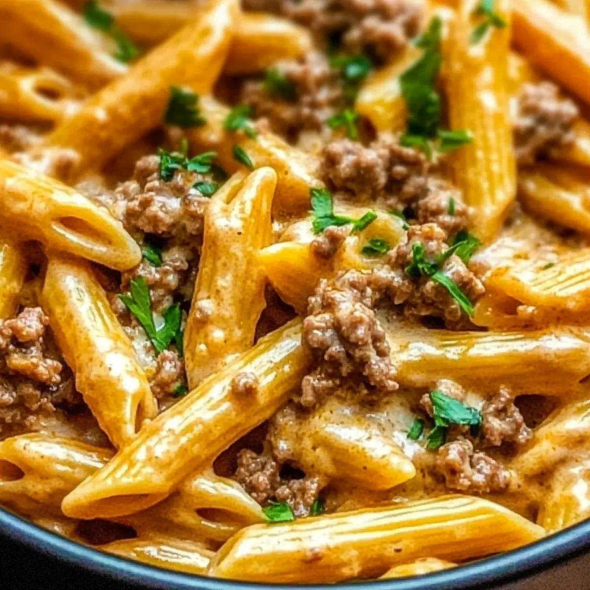 Creamy High Protein Beef Pasta