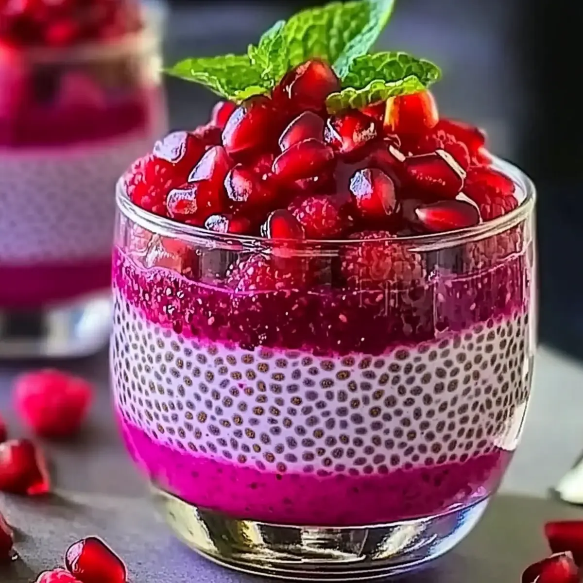 Pomegranate Raspberry Chia Dessert Recipe