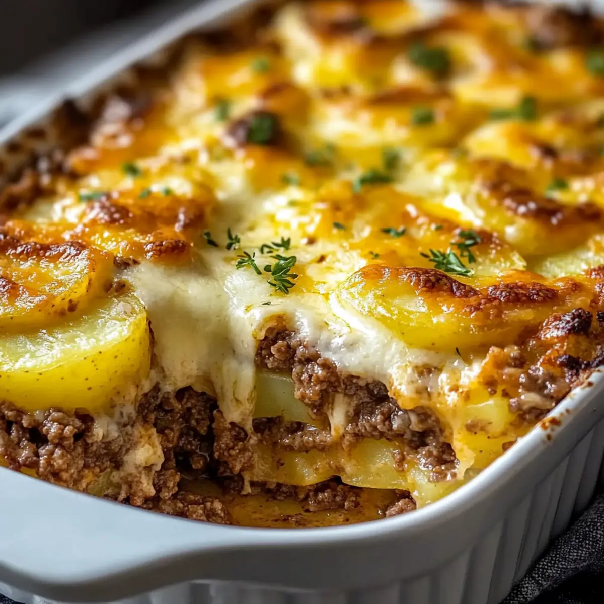Cheesy Hamburger Potato Casserole