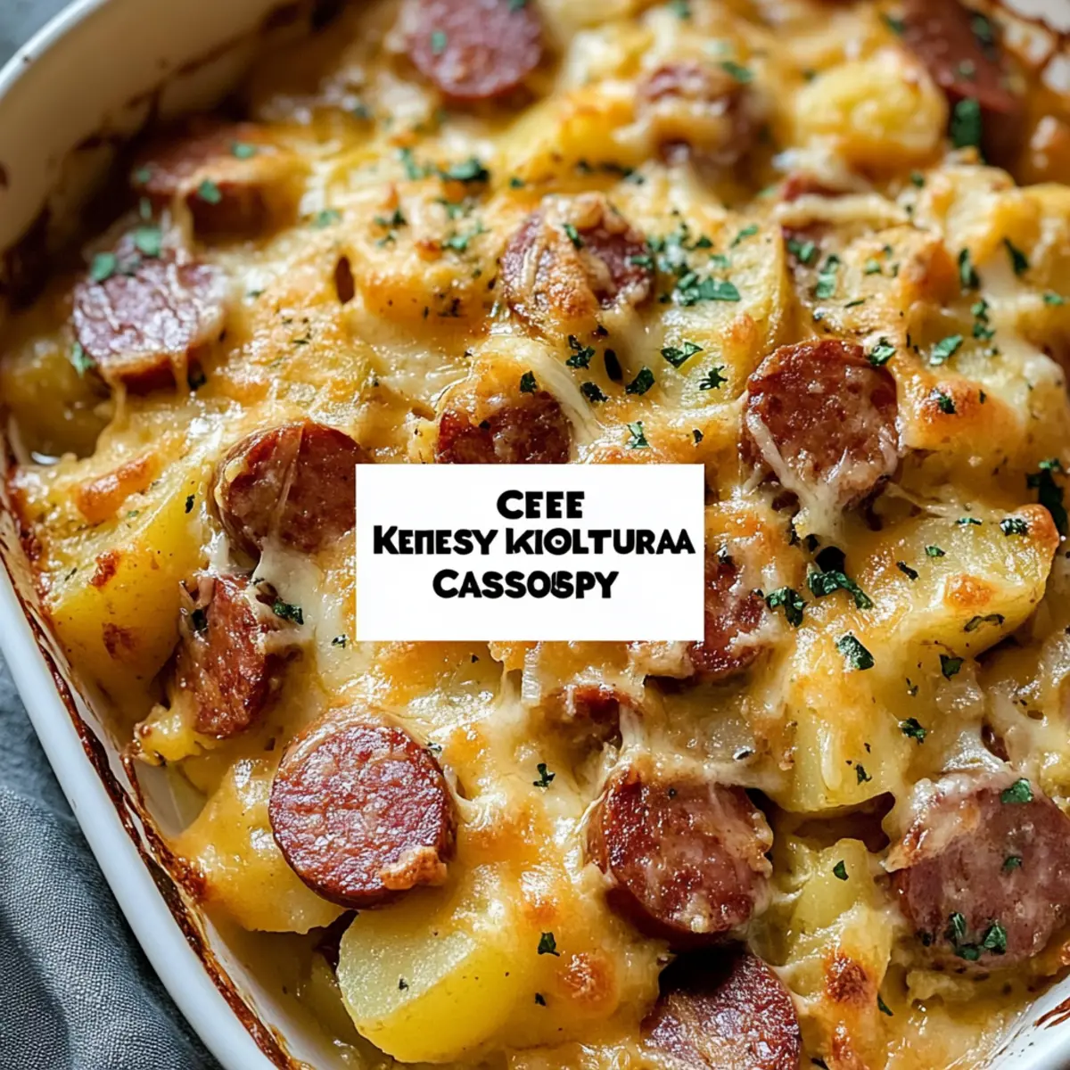 Kielbasa Sausage Cheesy Potato Casserole