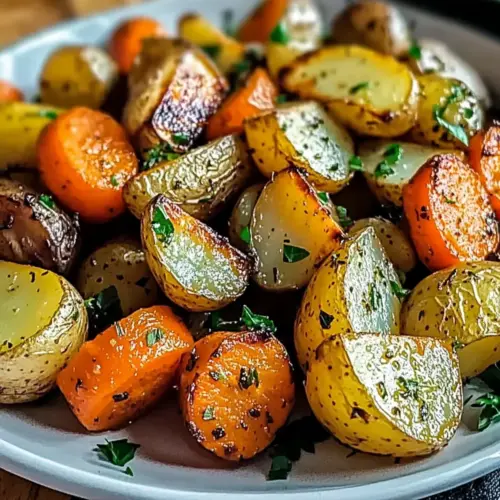 Garlic Herb Roasted Potatoes, Carrots, and Zucchini