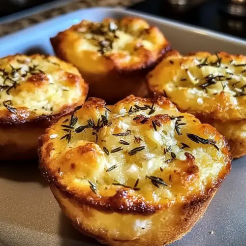 Golden Crust Garlic Rosemary Focaccia Muffins