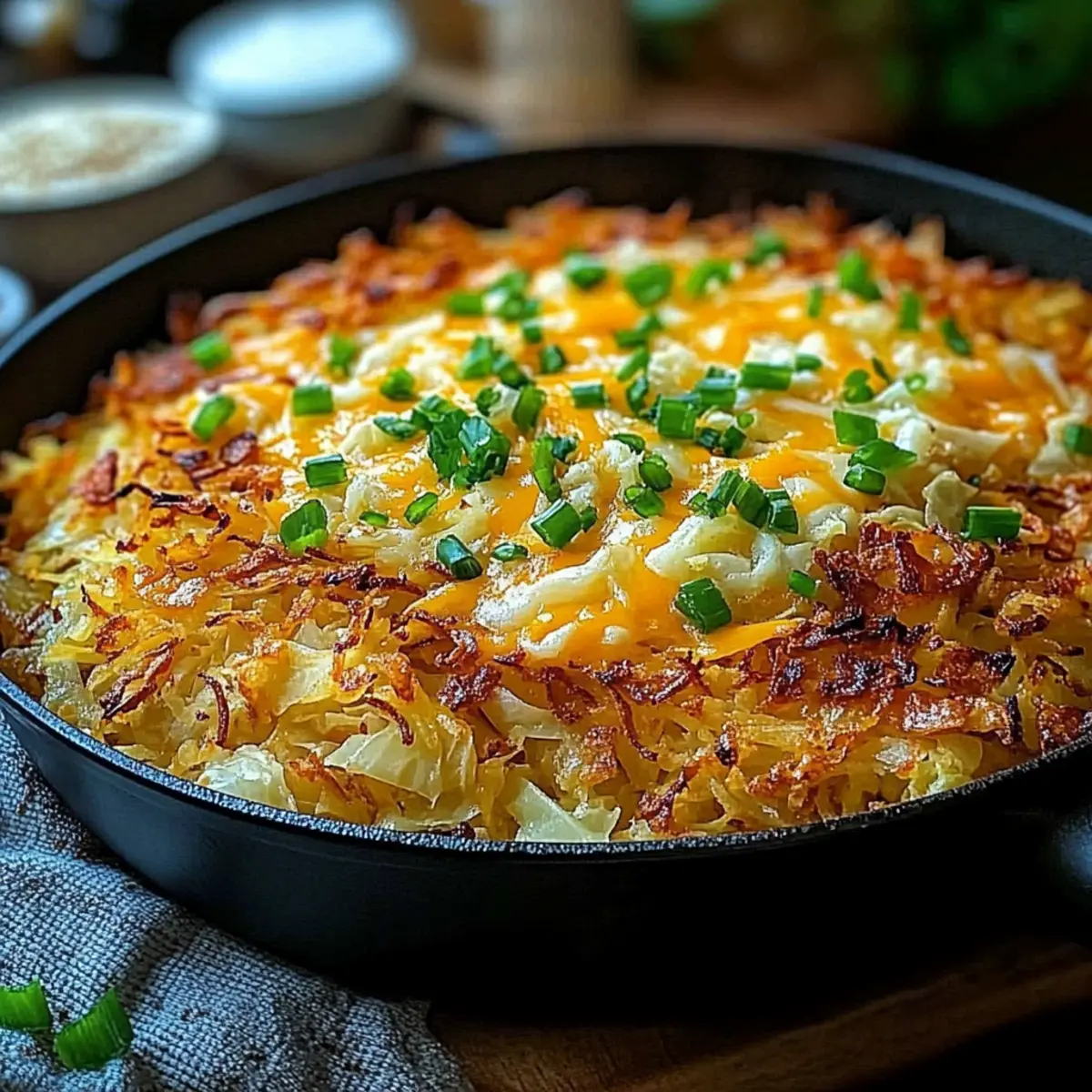 Irish Cheddar & Cabbage Hash Brown Skillet