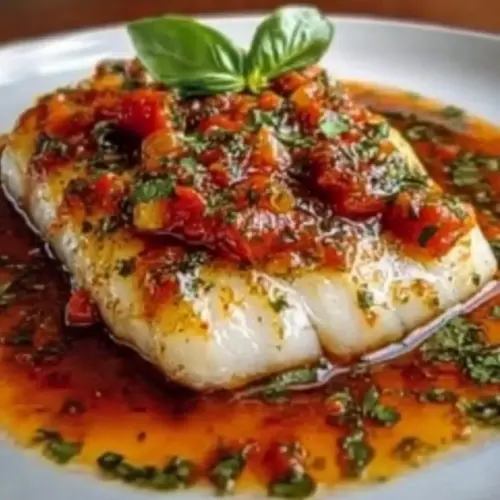Mediterranean Cod in Tomato Basil Sauce