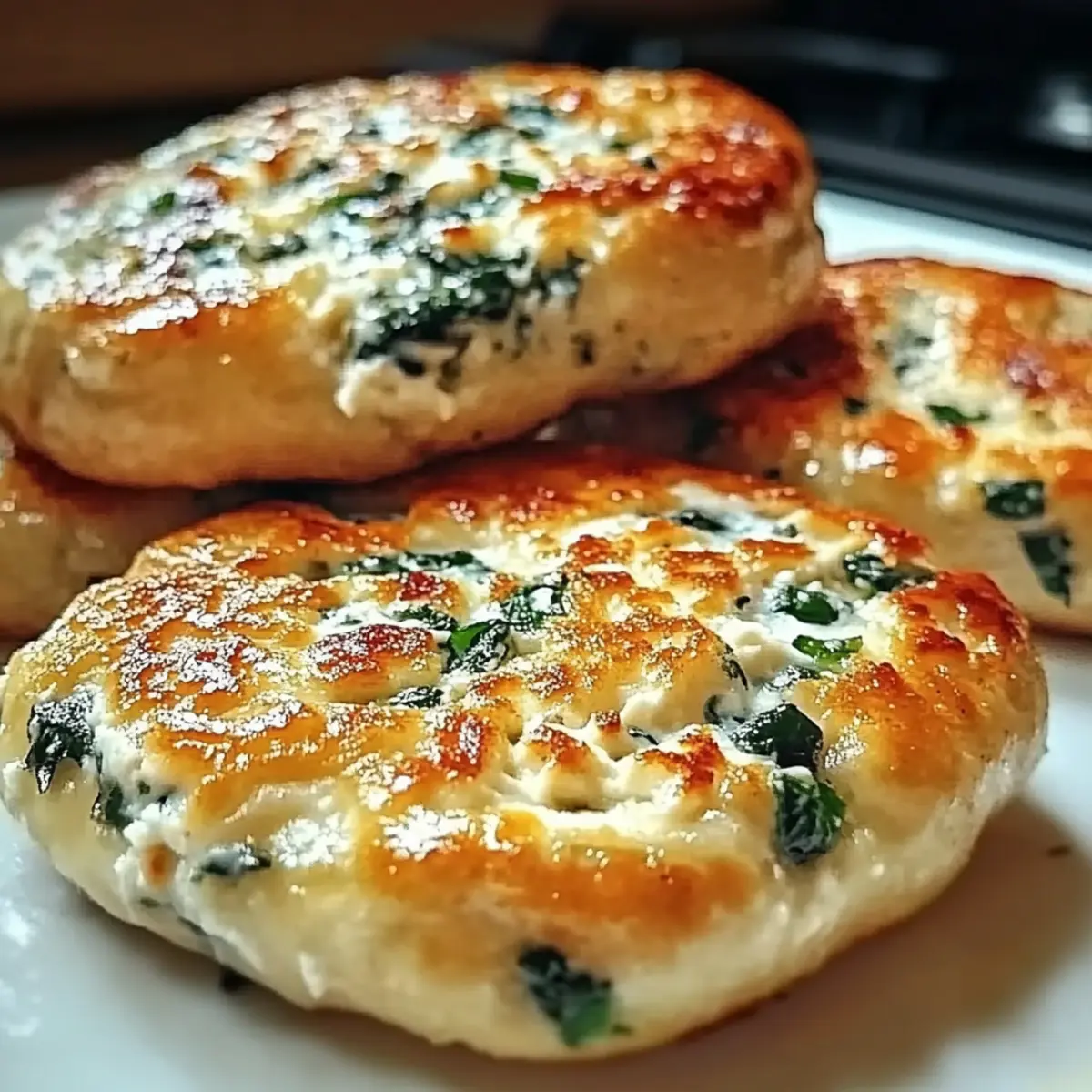 Spinach Cottage Cheese Flat Bagels