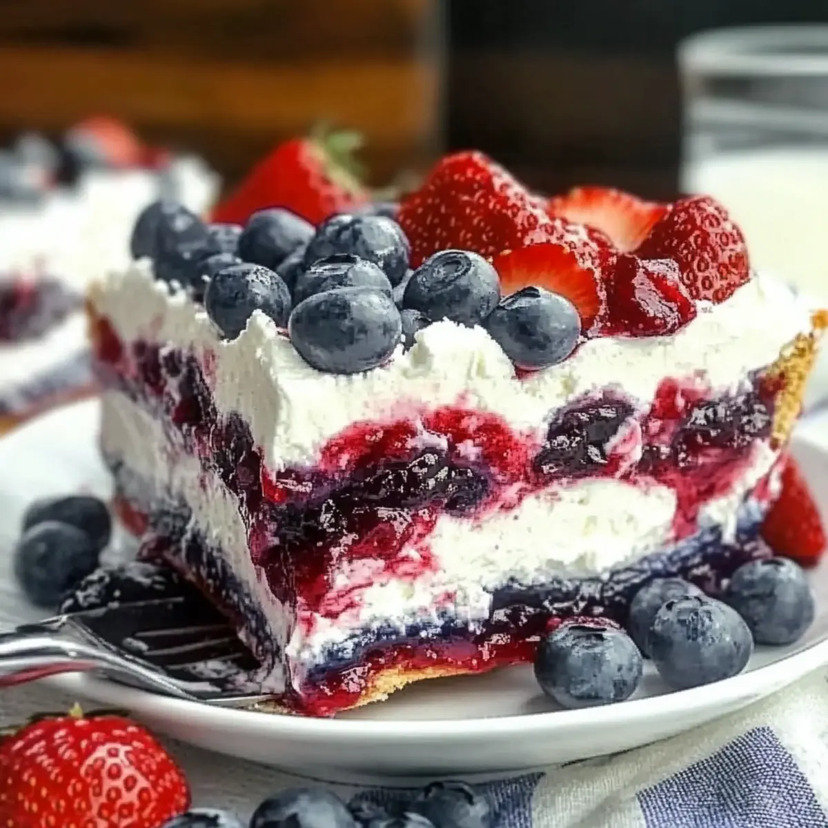 No Bake Summer Berry Lasagna
