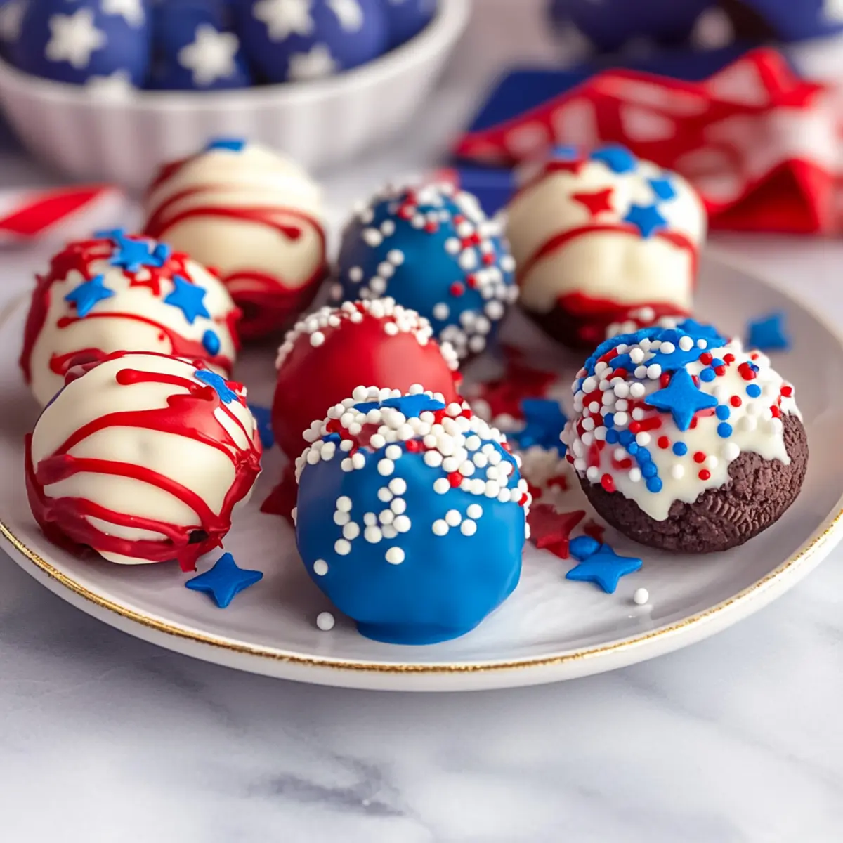 4th of July Oreo Cream Cheese Balls