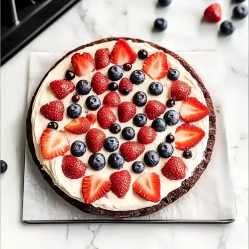 Summer Berry Brownie Pizza
