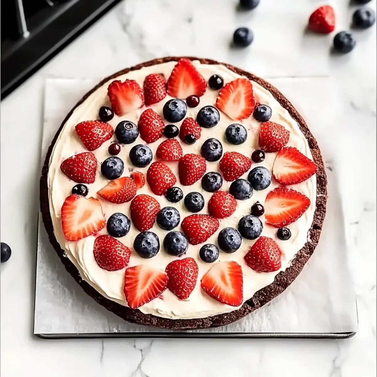 Summer Berry Brownie Pizza