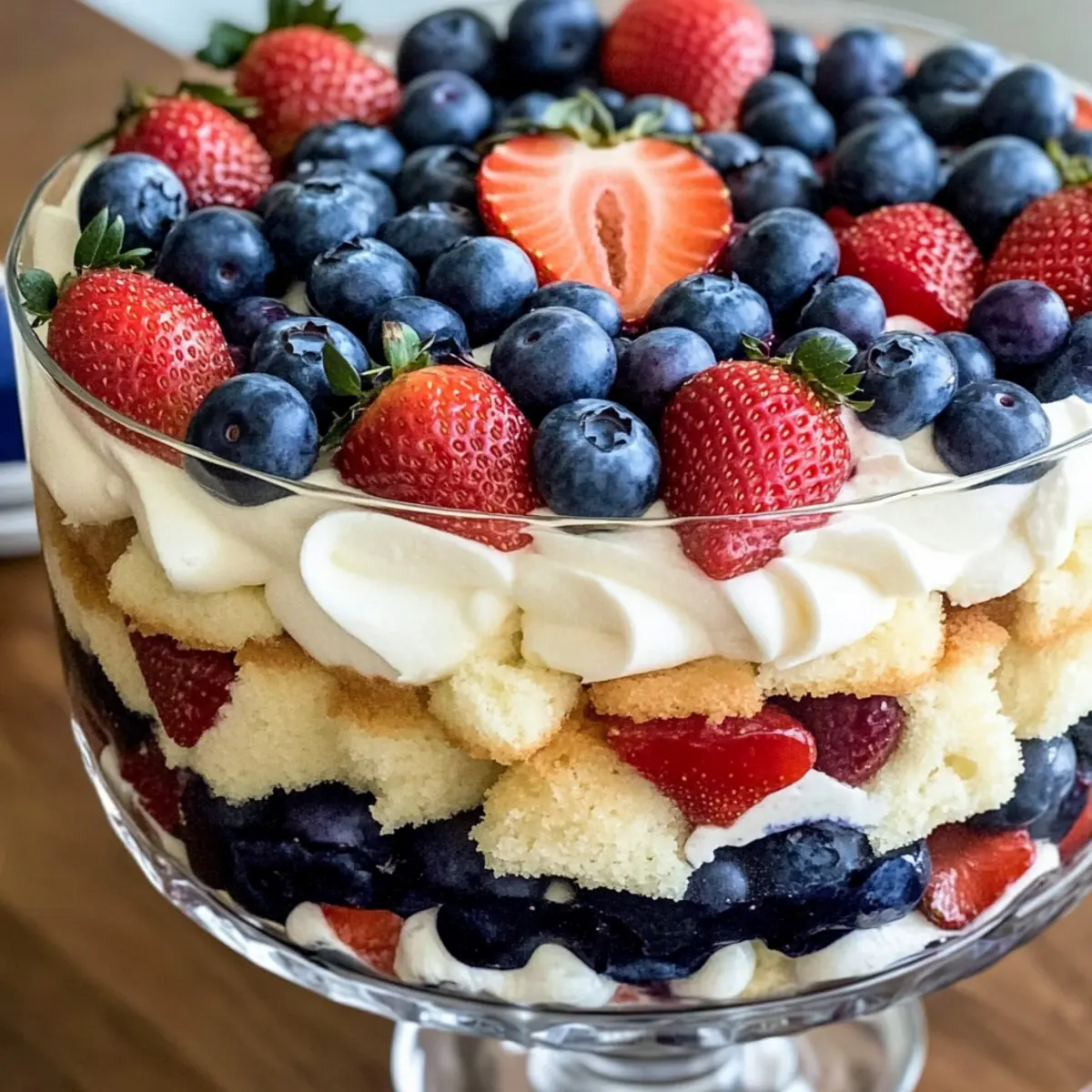 No-Bake Strawberry Blueberry Trifle