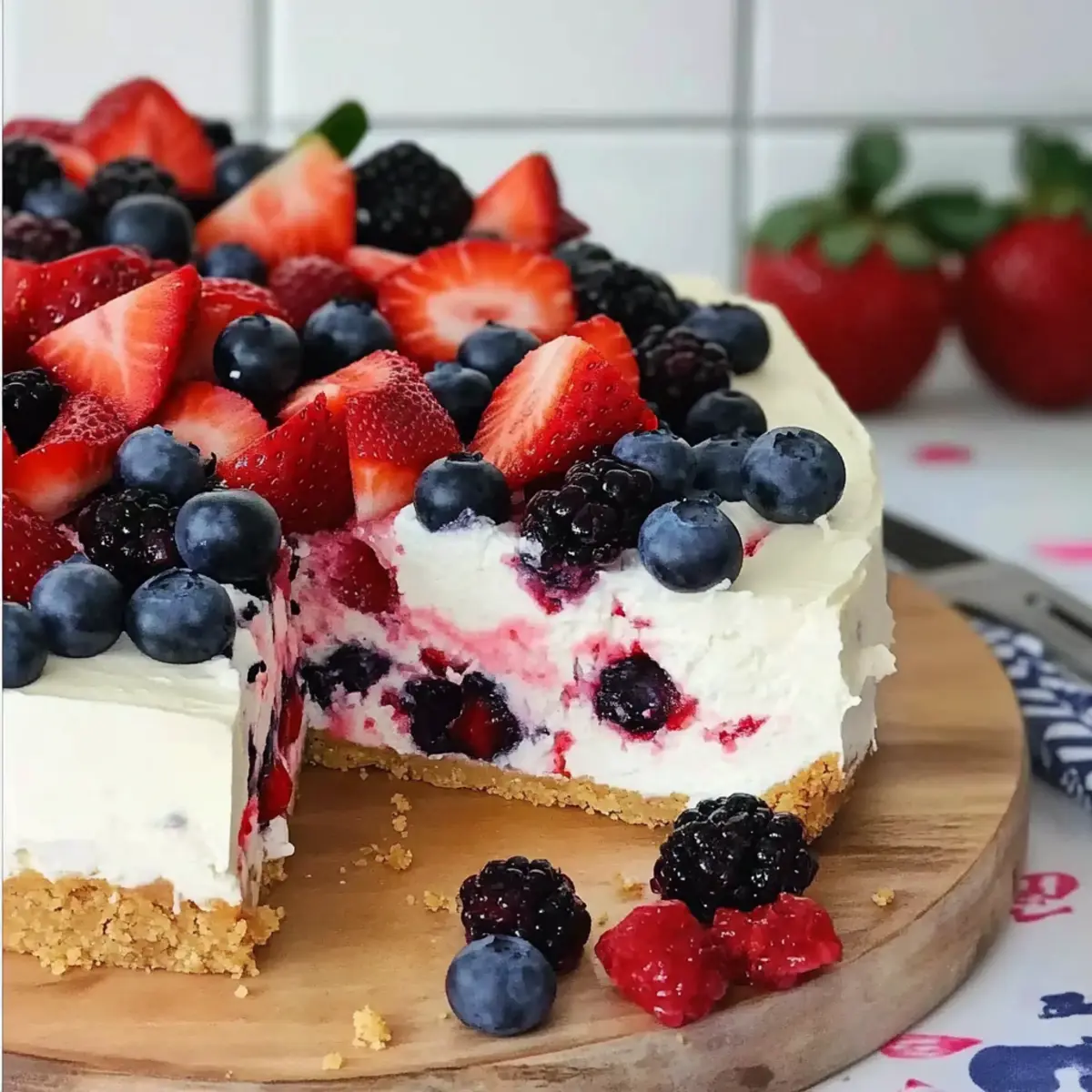 No Bake Summer Berry Cheesecake