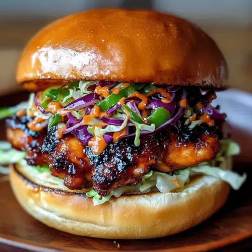 Korean BBQ Chicken Sandwich with Cabbage Slaw
