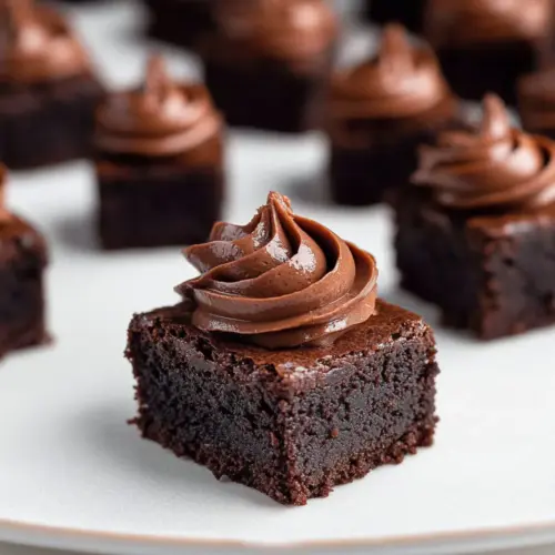 Brownie Bites with Whipped Chocolate Ganache