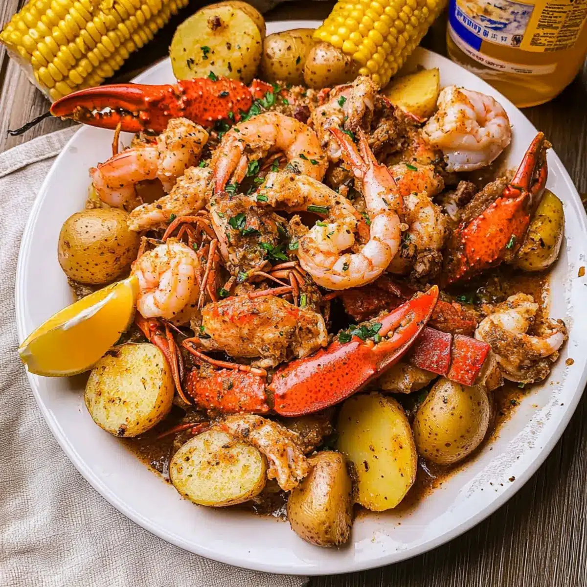 Cajun Seafood Boil with Garlic Butter Sauce
