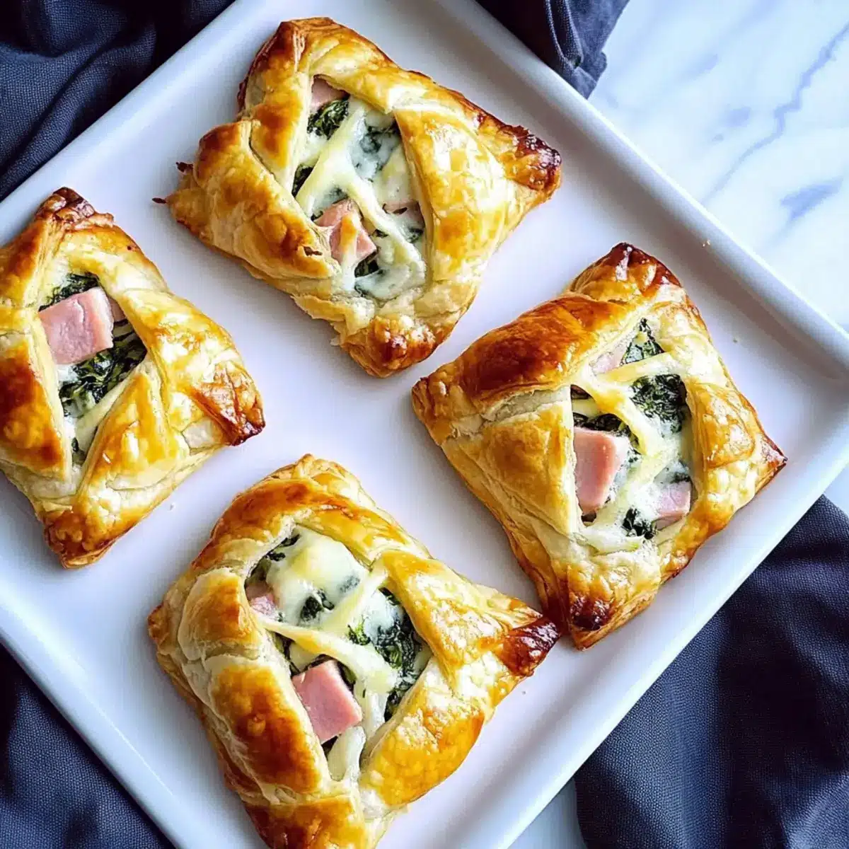Ham Cheese & Spinach Puffs