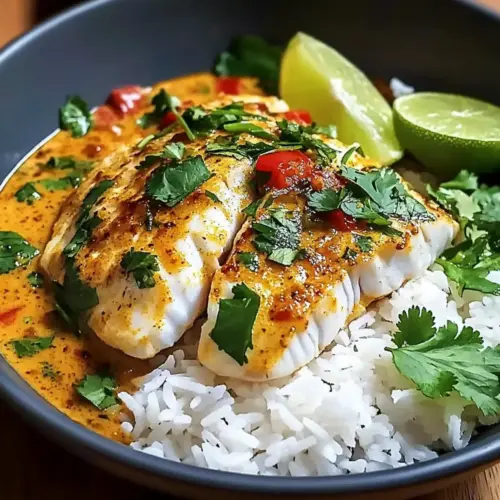 Coconut Lime Fish Curry with Jasmine Rice