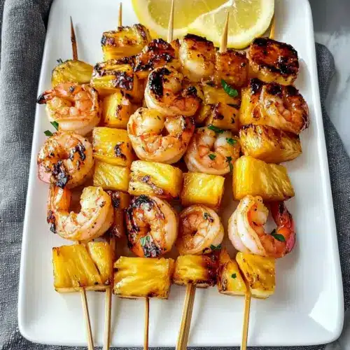 Sweet and Spicy Pineapple Shrimp Skewers