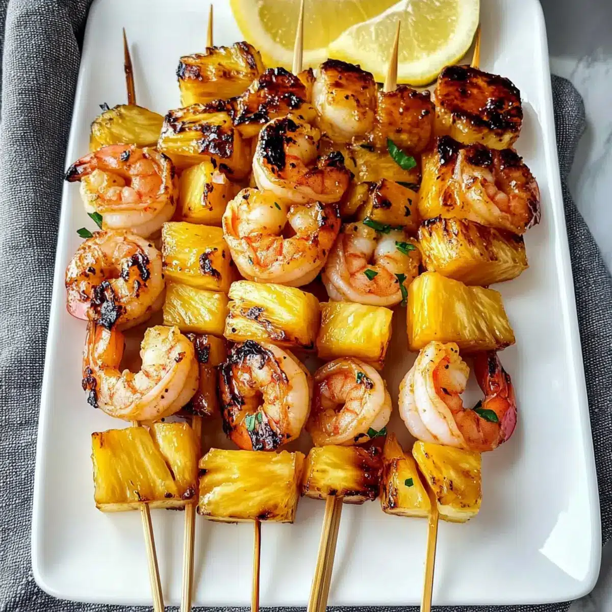 Sweet and Spicy Pineapple Shrimp Skewers