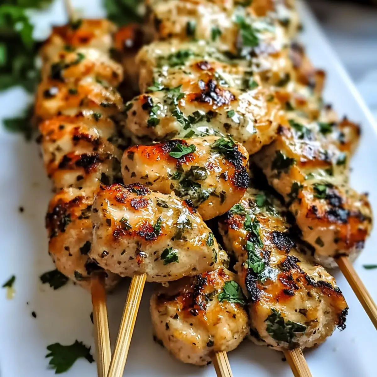 Garlic Parmesan Chicken Skewers