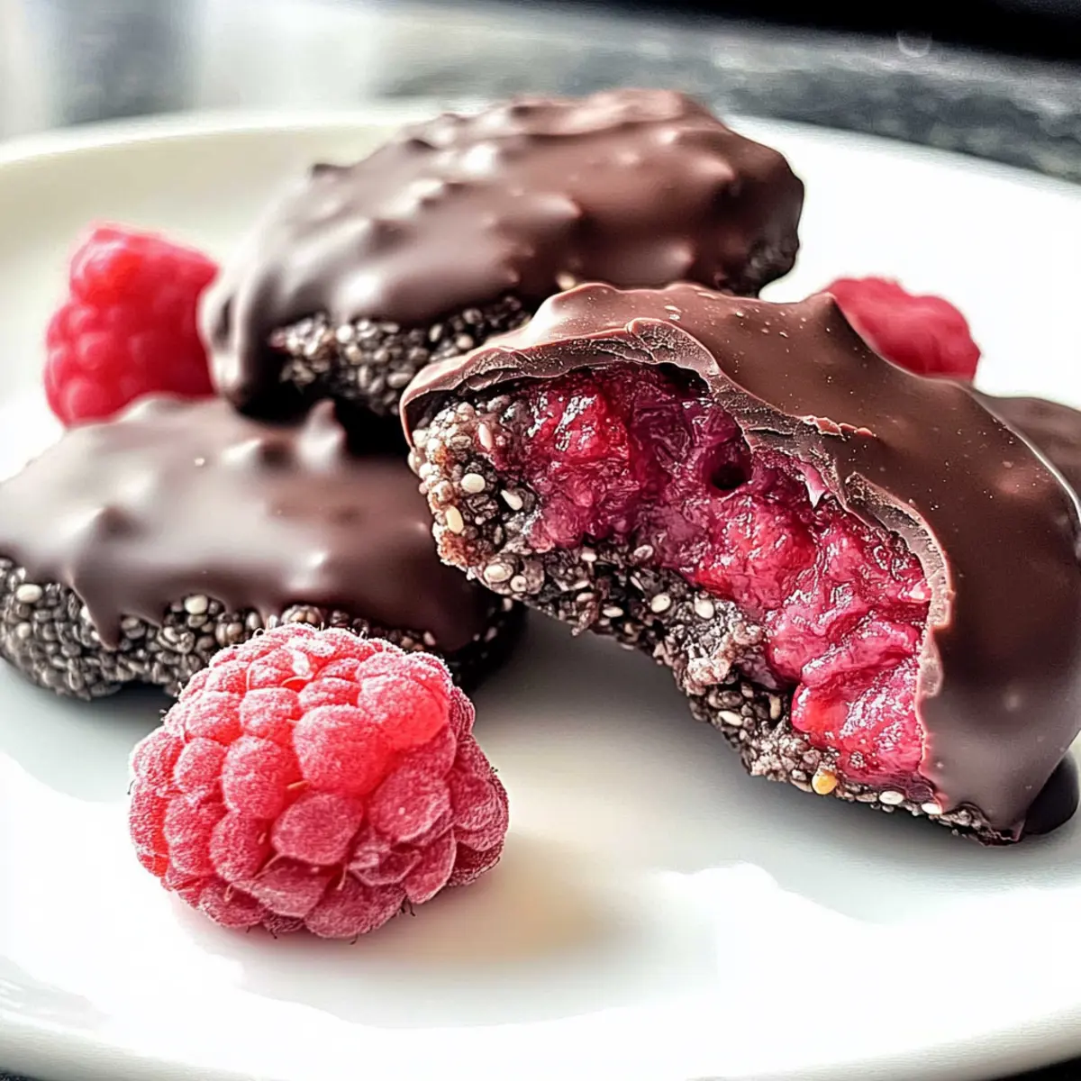 Chocolate Raspberry Chia Freezer Bites