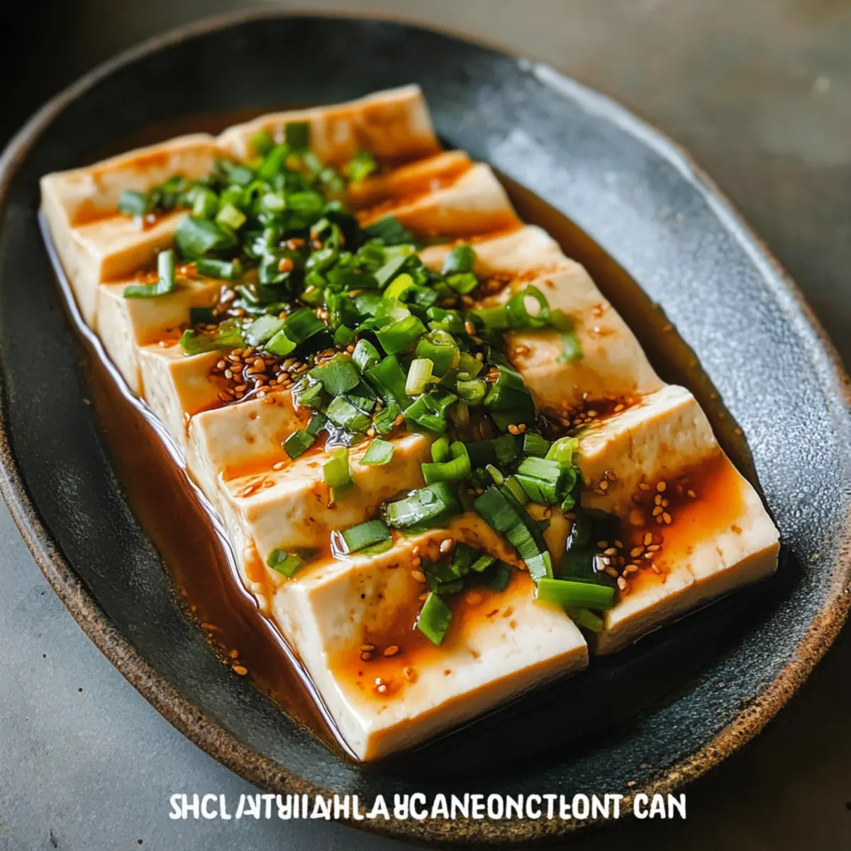 Steamed Tofu with Soy Garlic Sauce