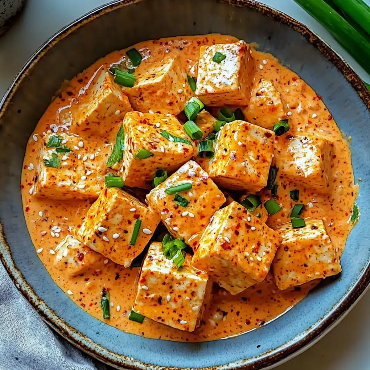 Spicy Tofu with Creamy Coconut Sauce