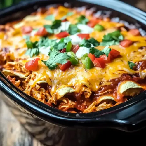 Crockpot Chicken Enchilada Casserole