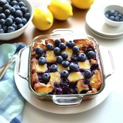 Overnight Lemon Blueberry French Toast